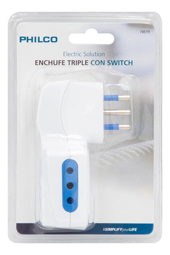 Enchufe Triple C/swithch 2p + T 10a 250v Blanco