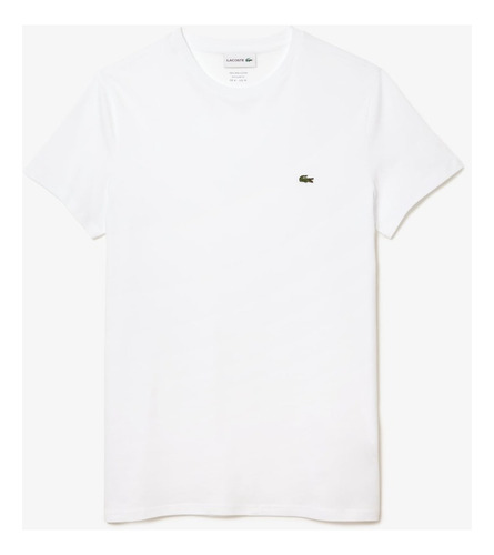 Playera Lacoste Basica Elegante Blanco Logo Lateral 