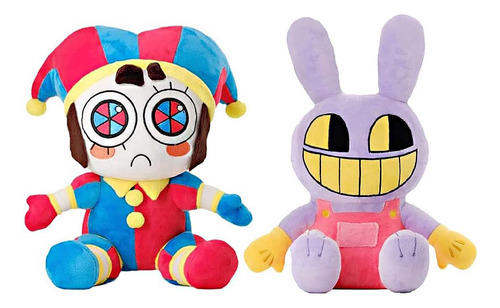 Peluche Para Niños Digital Circus Conejo Jax Y Pomni (2 Pcs)