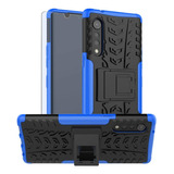 Funda Para LG Velvet 5g, Azul/negro/resistente/soporte