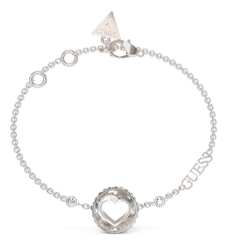 Pulsera Acero Inoxidable Marca Guess Original Mujer Plateada