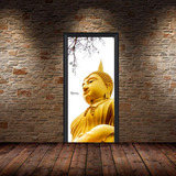Vinilo Para Puerta Buda Siddartha Zen Diseño M5