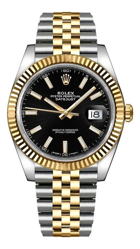 Reloj Rolex Datejust Black & Gold - Negro Y Oro- Calendario