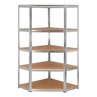 Estante Esquinero Metalico Organizador Para Hogar 5 Niveles Plateado