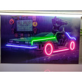 Cuadro Volver Al Futuro Detalles En Neon Led 78x48 Delorean