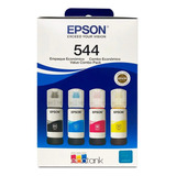 Kit De 4 Tintas Epson T544, Negro, Amarillo, Magenta Y Cyan