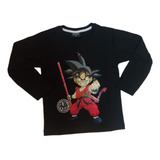 Remera Dragon Ball Goku Niño Niña Unisex Manga Larga