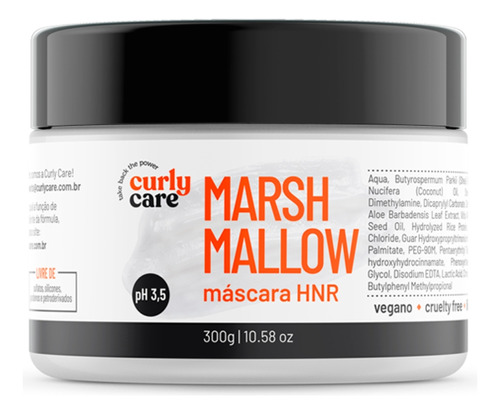 Máscara Hnr Marshmallow Cachos Vegano Curly Care 300g