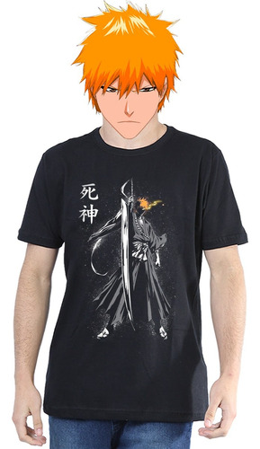 Camiseta Ichigo Kurosaki Bleach Anime Camisa 100% Algodão