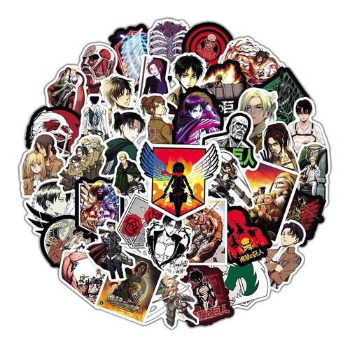 10 Uds. Stickers Shingeki No Kyojin (al Azar) (4-8 Cm)