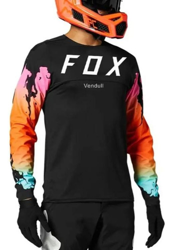 Jersey Fox Vendull -black Motocross Mtb Enduro Atv