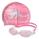 Kit Natacion Antiparras Niños Origami Gorra Speed Estampada