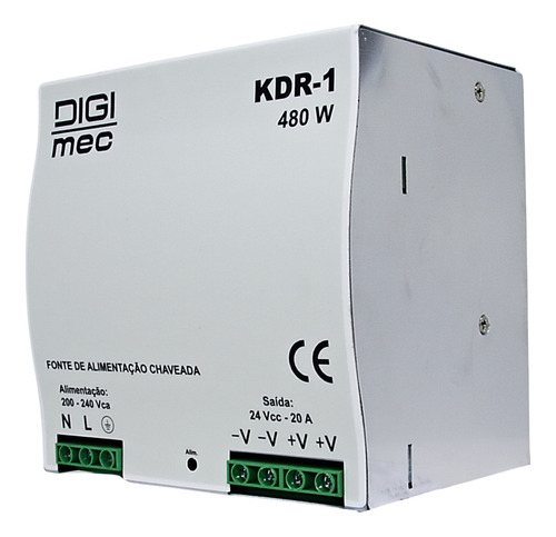 Fonte Chaveada 480w 20a. 200-240vca S= 24vcc Kdr-1 Digimec