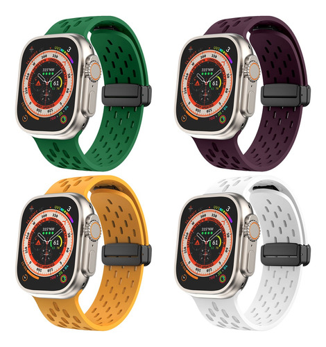 4 Correas Para Apple Watch Series 9 8 7 6 5 4 3 2 1 Ultra Se