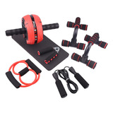 Ab Machine Wheel Chest Expander Indoor Fitness Equipment Set