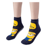 Meia Infantil Soquete Pansocks Emborrachada Minions Puket