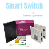 2 Vías Wifi Interruptor Negro Smart Switch Alexa Sin Neutro
