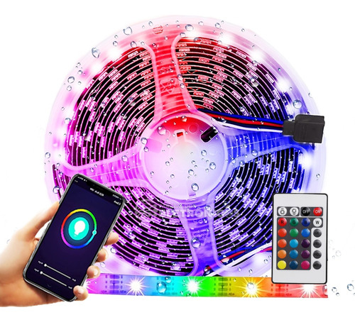 Fita Led 5050 Rgb 16 Cores 5m Bluetooth Alta Luminosidade