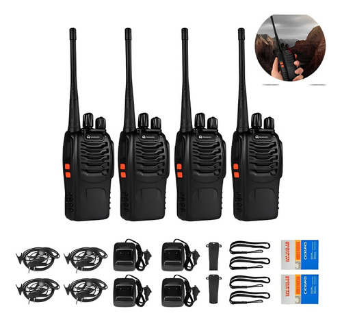 4 Radios Walkie Talkie Largo Alcance 16 Canales 400-470mhz