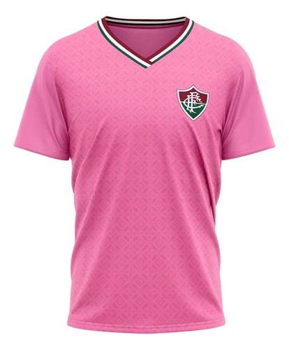 Camiseta Braziline Fluminense Bloom - Masculina- Rosa