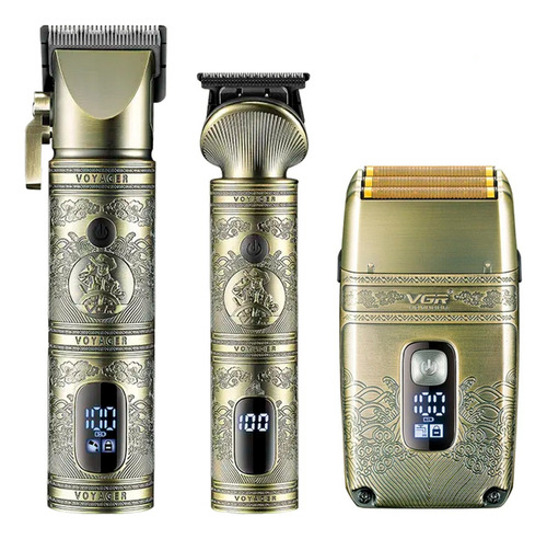 Combo Vgr Maquina Pelo Trimmer Clipper V-670 + Shaver V-335