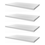 Kit 4 Prateleiras 150x25 Mdf Branco + Suporte Invisível