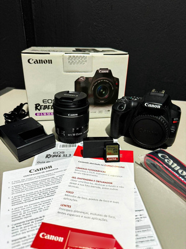 Câmera Canon Sl3 + Lente 18-55mm + Bateria/carregador/cartão