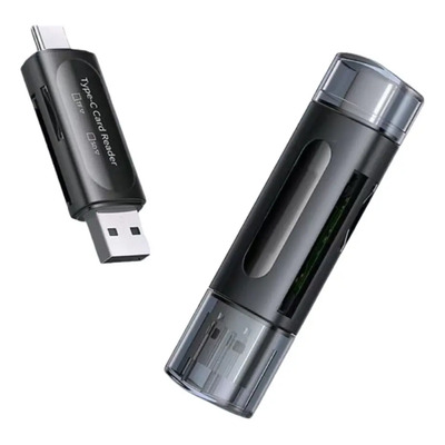 Lector Pro De Tarjetas Sd, Adaptador Sd 2 En 1 Usb-c+usb Color Gris | Meses sin interés