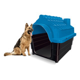 Casinha Para Cachorros N7 Com Colchão Rinopet Cor Azul