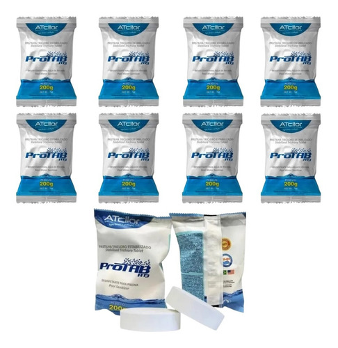 Kit Com 10 Pastilhas Cloro Atcllor Protab 200 G