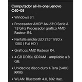 Pc All In One Lenovo Línea C