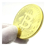 Moneda Bitcoin Chapada En Oro - Btc Con Estuche Elegante