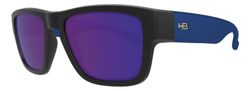 Óculos De Sol Hb H-bold Preto Fosco Azul Polarizado 55mm