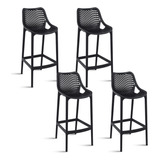 Pack De 4 Taburetes Piso De Bar Air Berlín - Negros