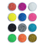 Kit 12 Glitters Para Decoração De Unhas Em Gel Multicolor