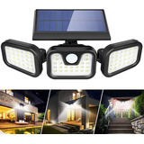 Led Lampara Solar Pared Sensor 3modos,para Jardines 180w