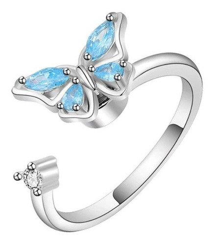 Anillo Ajustable Mariposa Giratorio Antiestrés Para Mujer