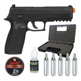 Kit Pistola Sig Sauer P320 30 Tiros Blowback+ Chumbinho+ Co2