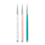 Set 3 Pinceles Liners Para Nail Art Deco Uñas 