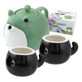 Juego De Té Japonés, Tetera Y Taza , Rana,   De Cerám Jdt