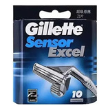 Lâminas Para Barbear Gillette Sensor Excel - Pacote De 10