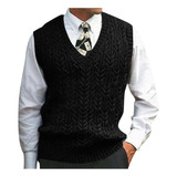 Suéter Tricotado Masculino Com Decote Em V, Inverno, Quente,