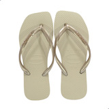 Chinelo Bico Quadrado Feminino Havaianas Slim Square Areia