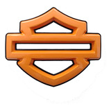 Emblema Harley Davidson Para Tanque Gasolina Naranja/negro