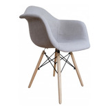 Silla Sillon Eames Tapizado Pvc Con Base De Madera