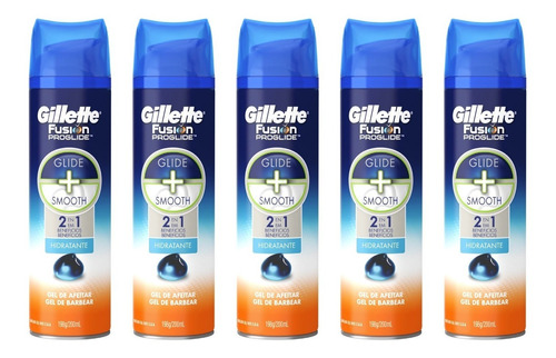 Kit 5 | Gel Barbear Gillette Fusion Proglide Hidratante