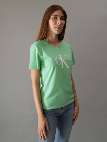 Playera Organic Cotton Verde Calvin Klein Mujer