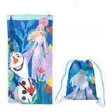 Toalla Playa Niña Frozen Elsa 70x140cm + Morral Cordel 2