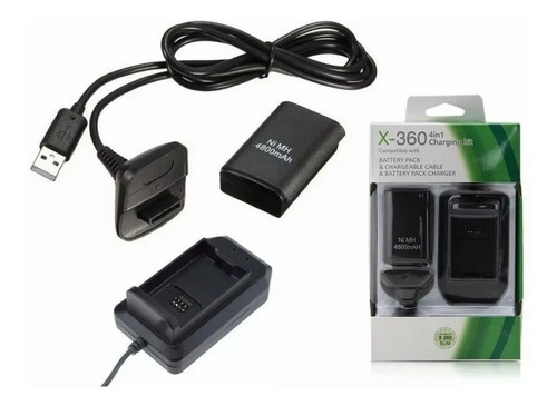 Kit Carga 4 En 1 Para Xbox 360 Batería Recargable De 4800mah