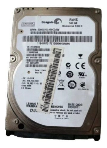 Disco Duro Sata 500 Gb Seagate 5000c500366cd25f Para Portati